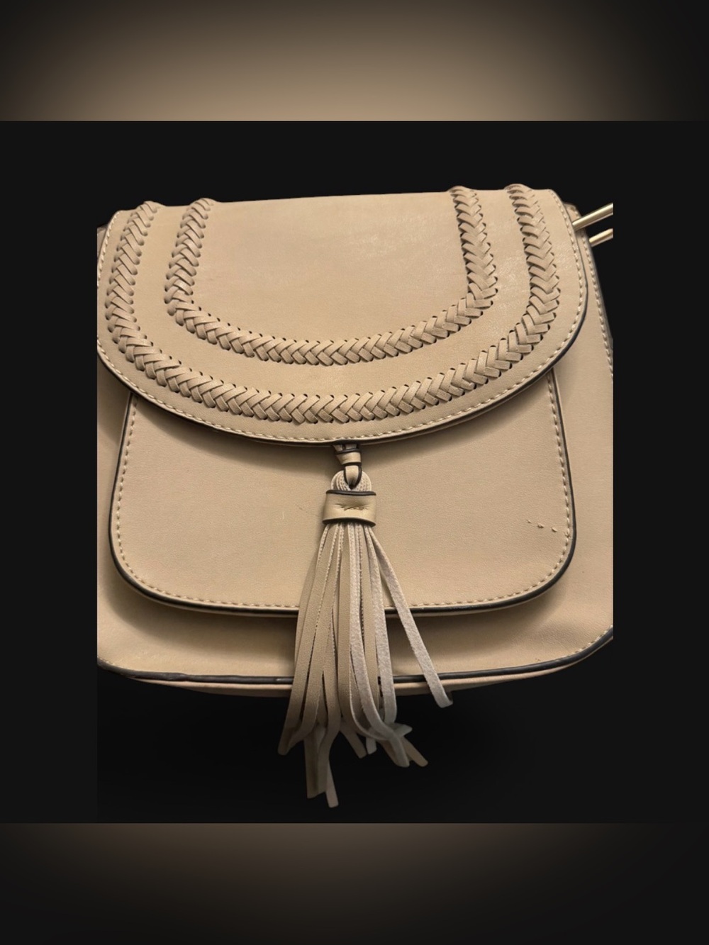 Braided Tassel Crossbody Bag in Beige - Women